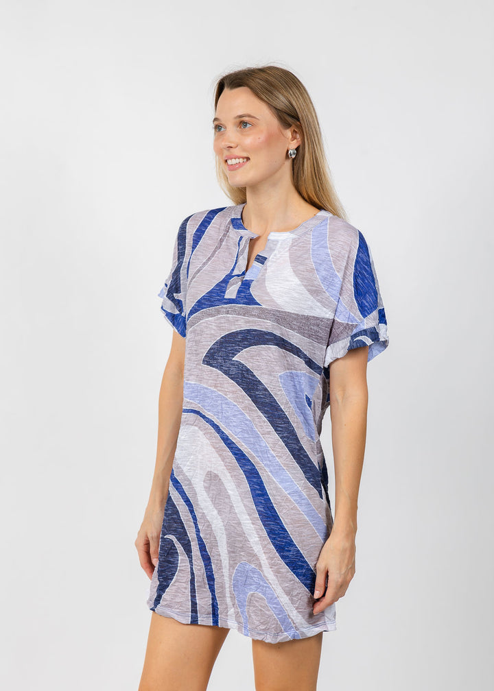David Cline Lissie V-Neck Dress in Peri available at Barbara Katz