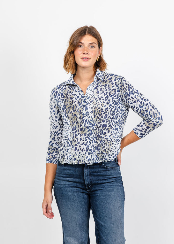 David Cline Lyra Crop Shirt in Hyde available at Barbara Katz