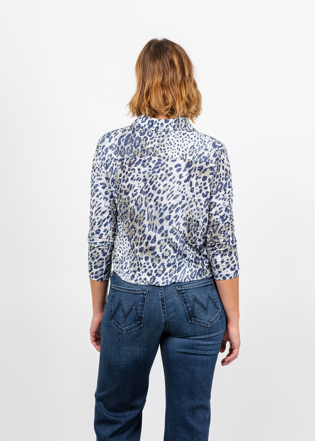 David Cline Lyra Crop Shirt in Hyde available at Barbara Katz