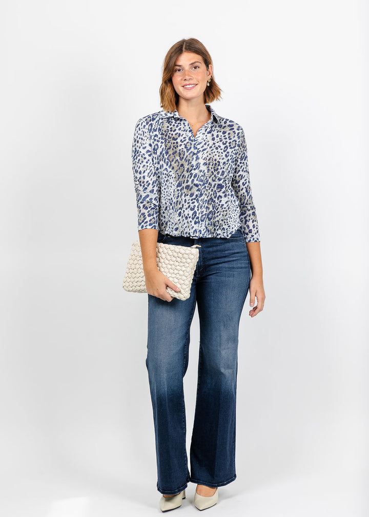 David Cline Lyra Crop Shirt in Hyde available at Barbara Katz