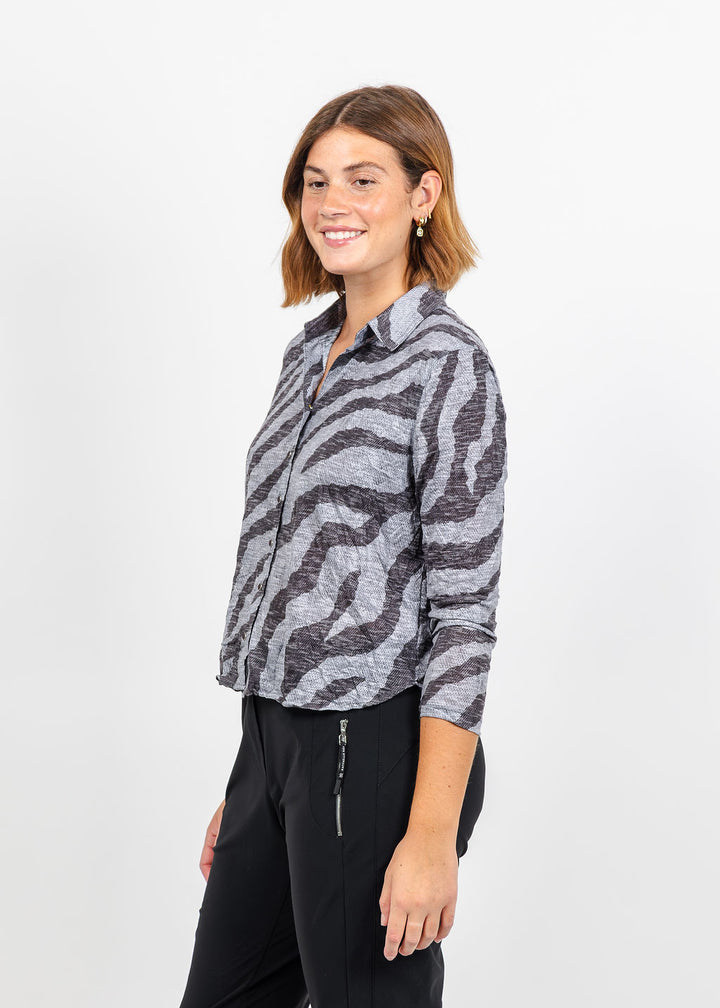David Cline Lyra Crop Shirt in Mink available at Barbara Katz