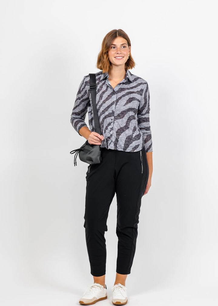 David Cline Lyra Crop Shirt in Mink available at Barbara Katz