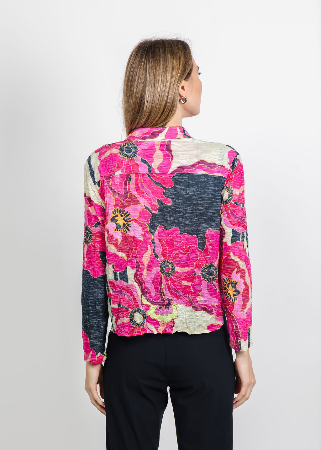 David Cline Lyra Crop Shirt in Ruby available at Barbara Katz
