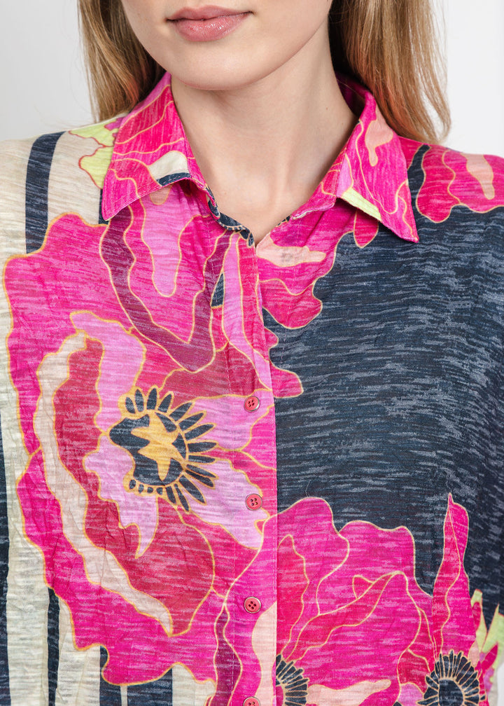 David Cline Lyra Crop Shirt in Ruby available at Barbara Katz
