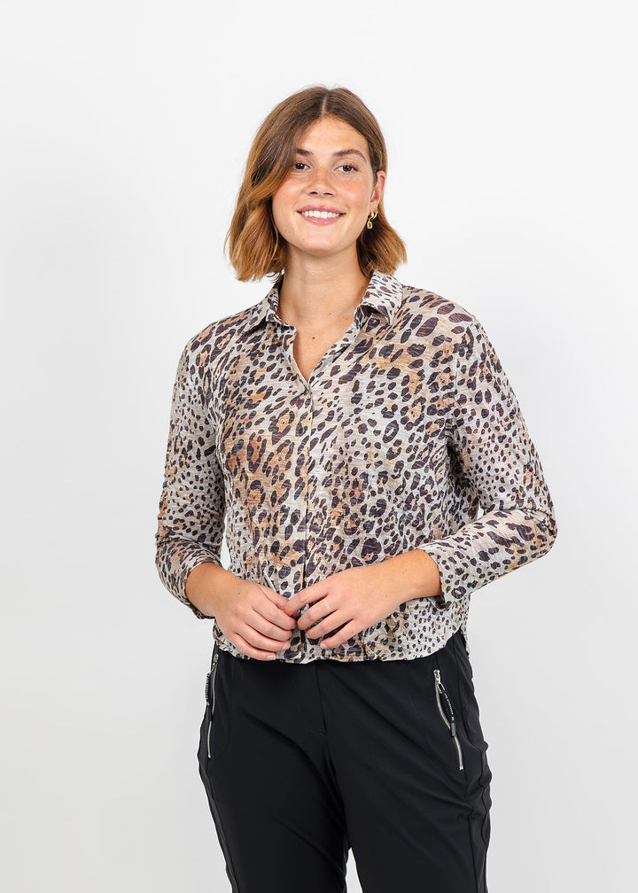 David Cline Lyra Crop Shirt in Skin available at Barbara Katz