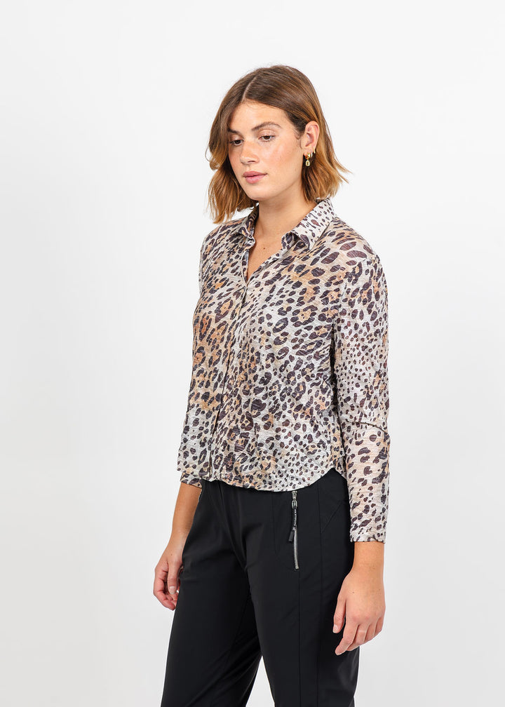 David Cline Lyra Crop Shirt in Skin available at Barbara Katz