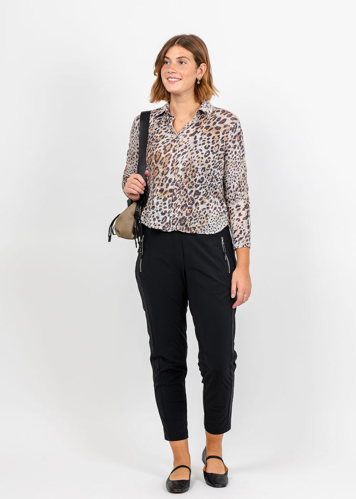 David Cline Lyra Crop Shirt in Skin available at Barbara Katz