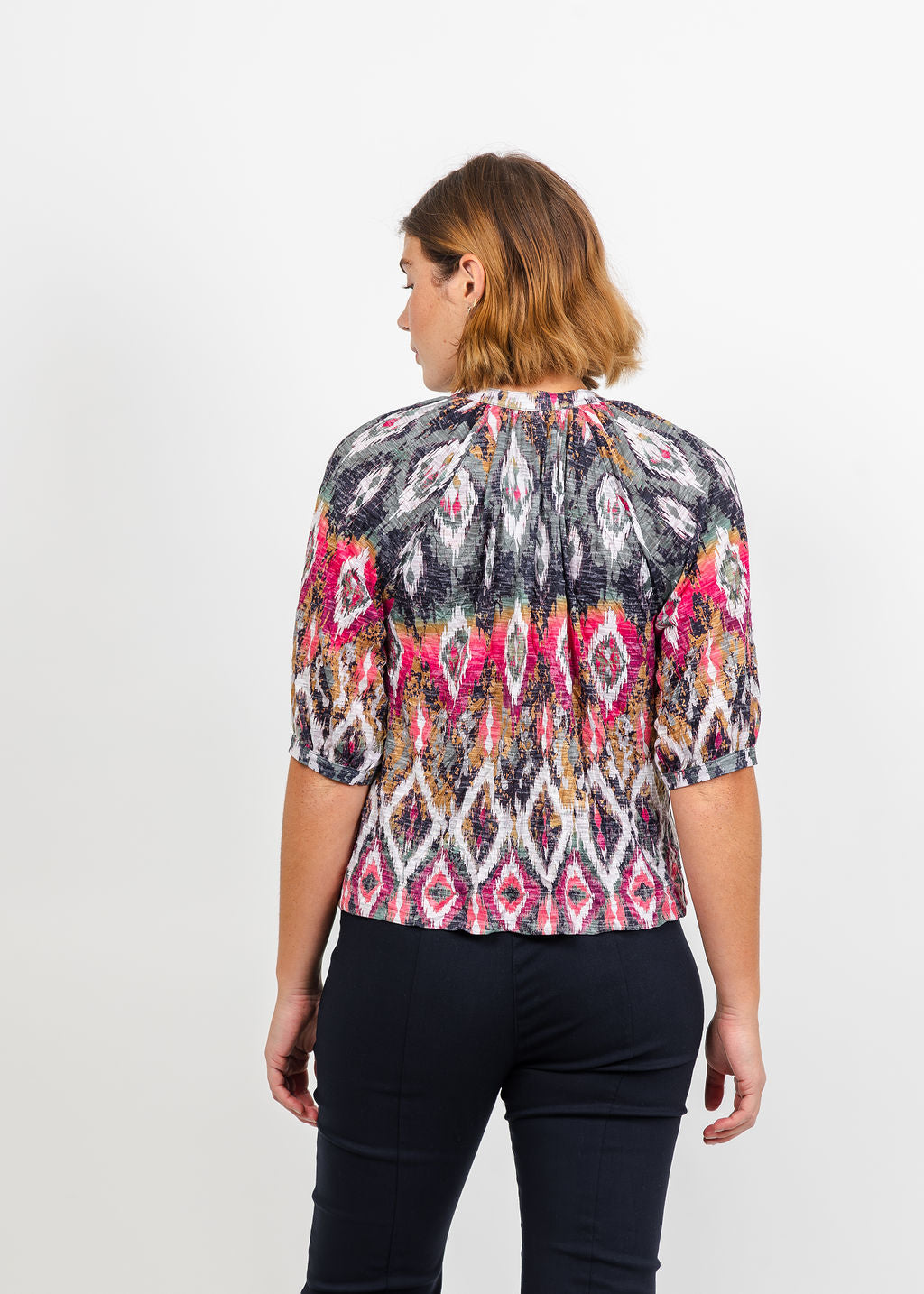 David Cline Raglan Crop Peasant Top in Sedona available at Barbara Katz