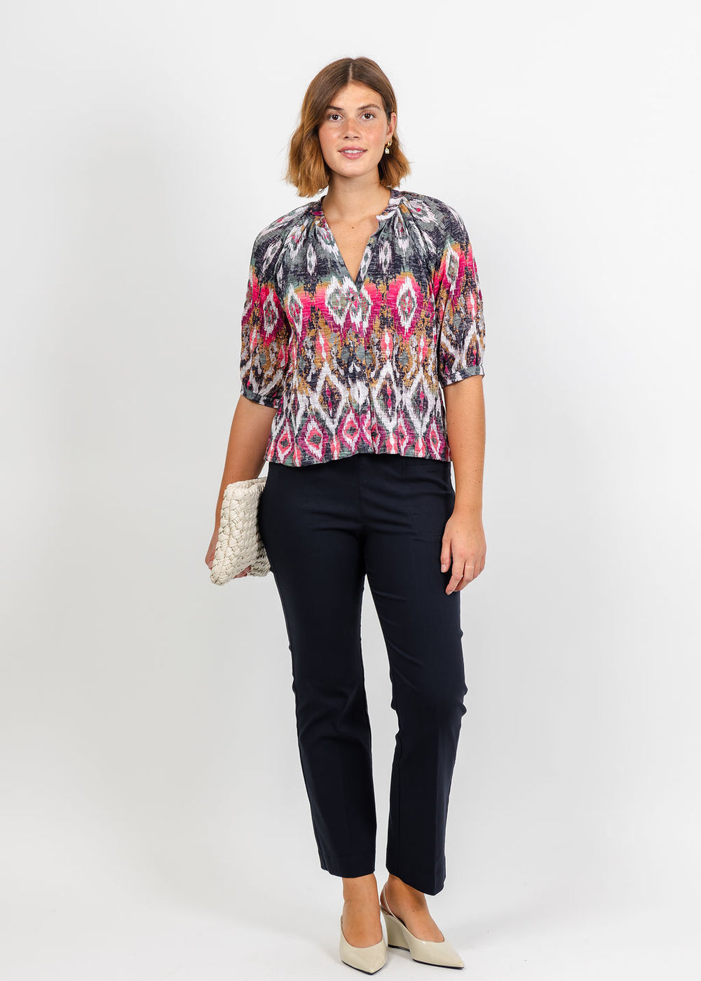 David Cline Raglan Crop Peasant Top in Sedona available at Barbara Katz