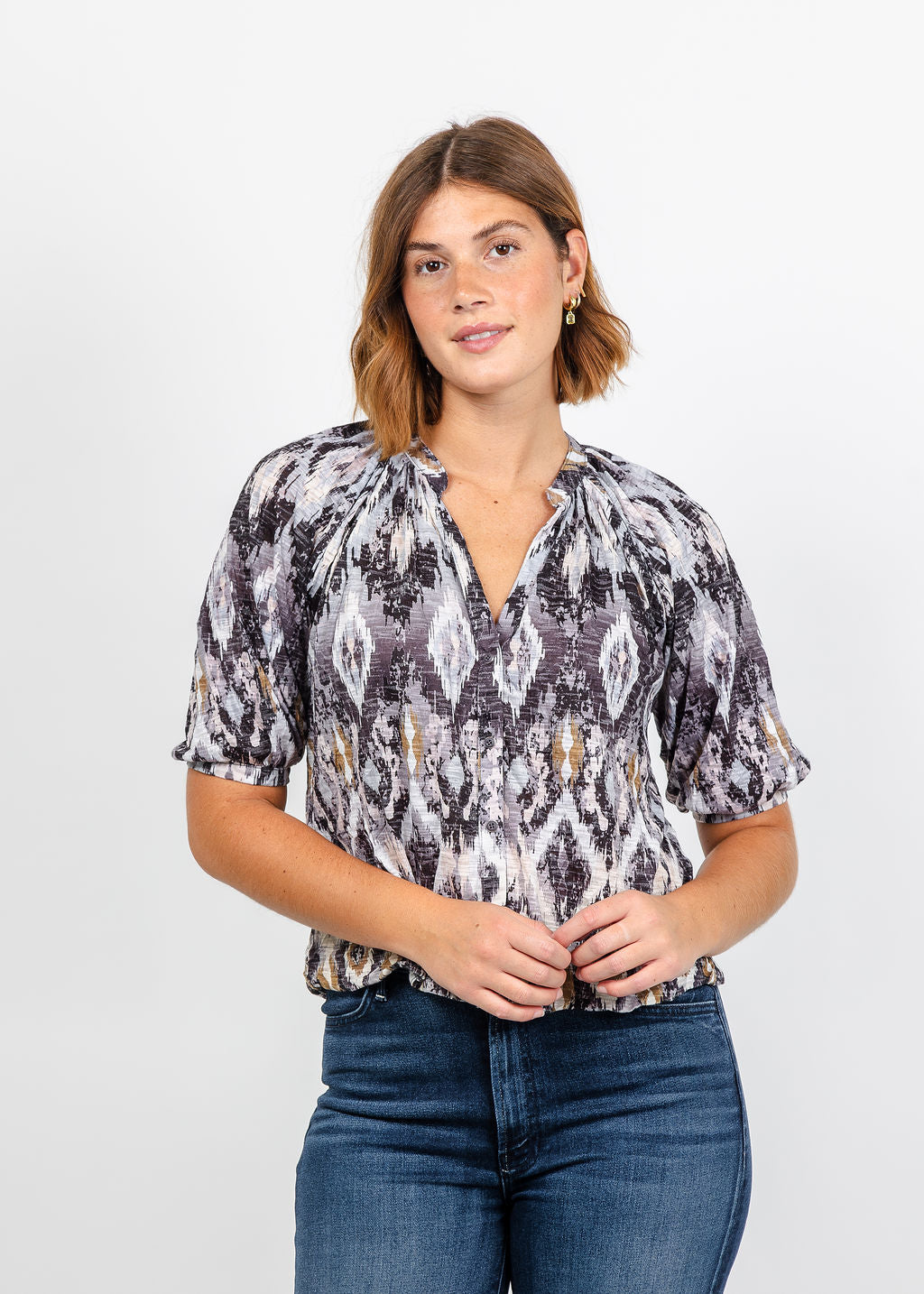 David Cline Raglan Crop Peasant Top in Tempe available at Barbara Katz