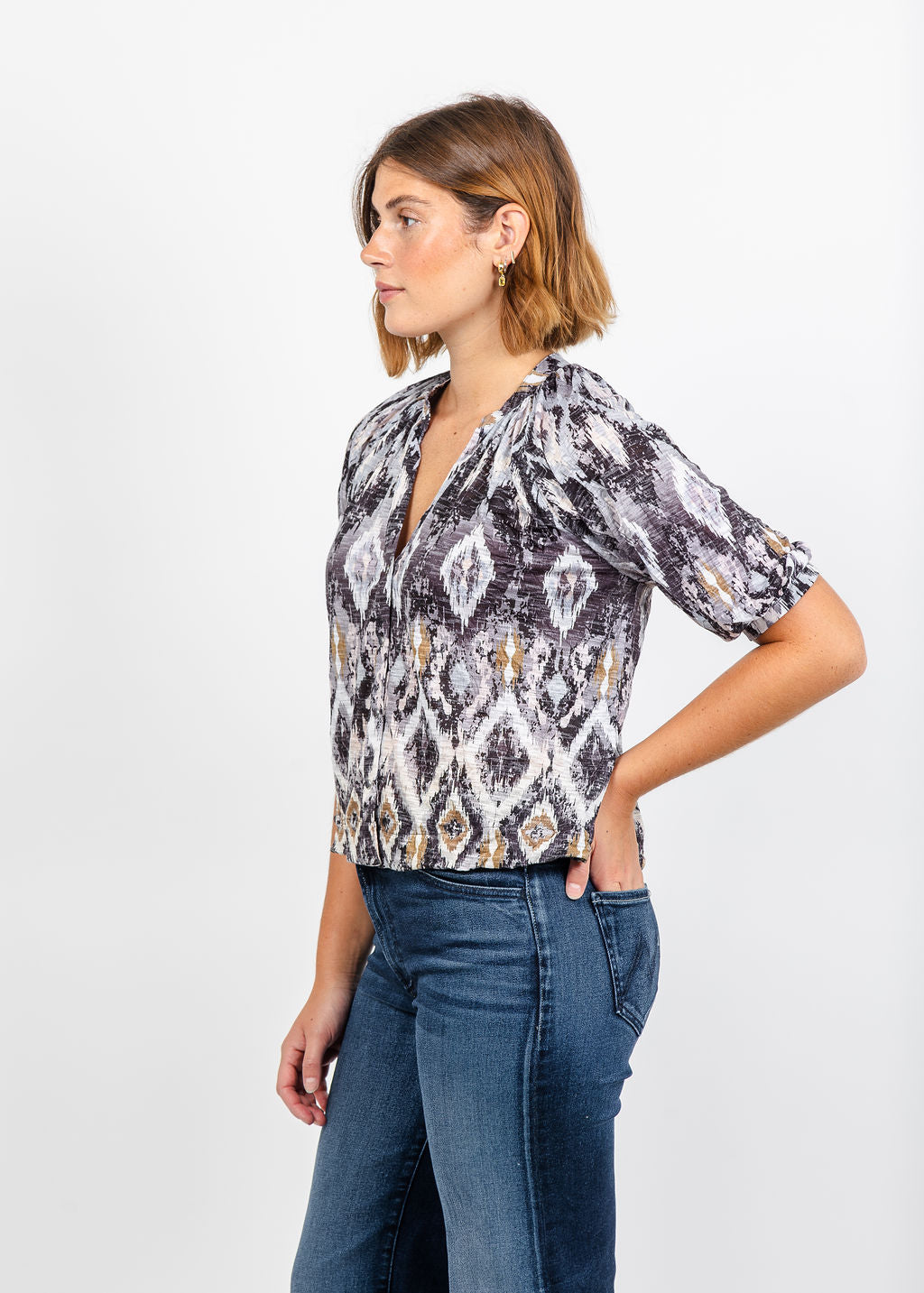 David Cline Raglan Crop Peasant Top in Tempe available at Barbara Katz