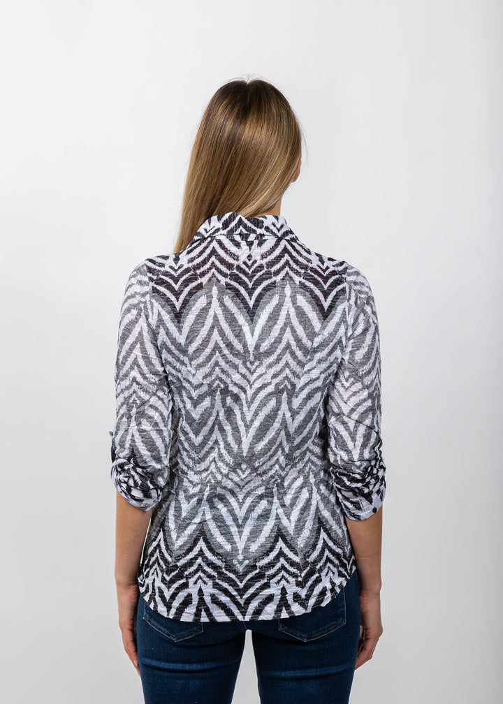 David Cline Roll Sleeve Shirt in Fog available at Barbara Katz