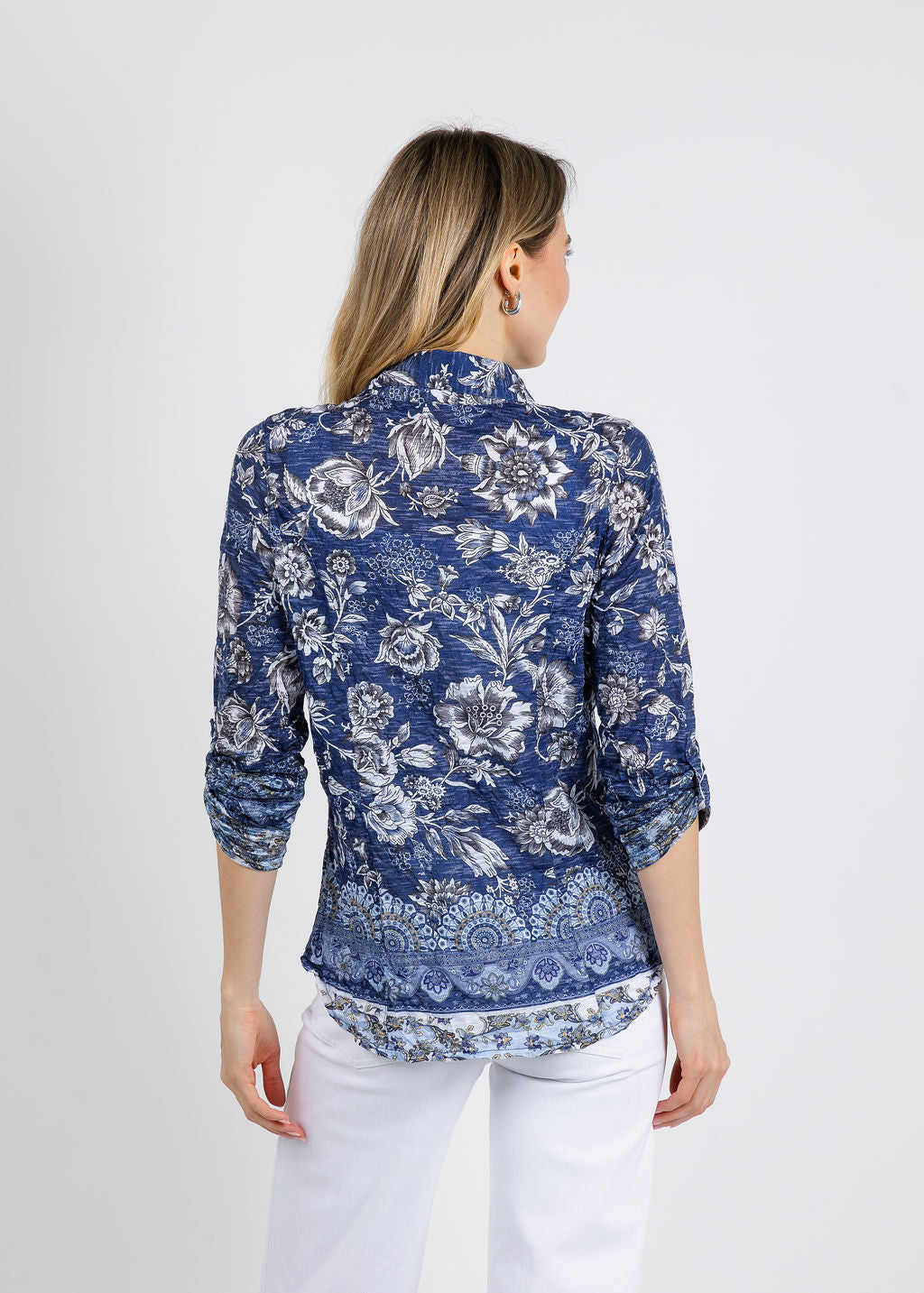 David Cline Roll Up Shirt in Indigo available at Barbara Katz