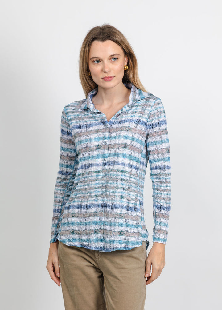 David Cline Rumi Long Sleeve Shirt in Sky available at Barbara Katz