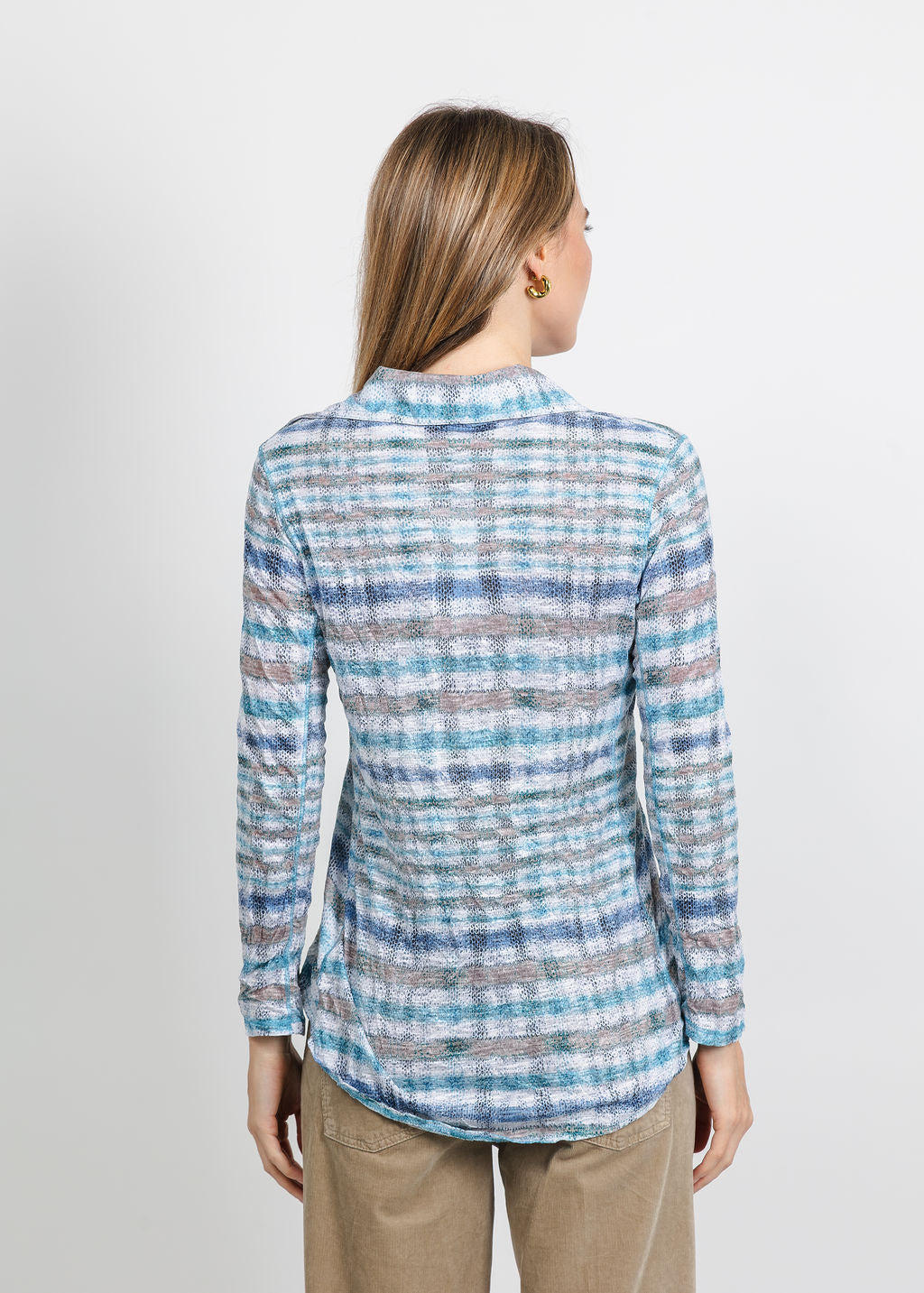 David Cline Rumi Long Sleeve Shirt in Sky available at Barbara Katz