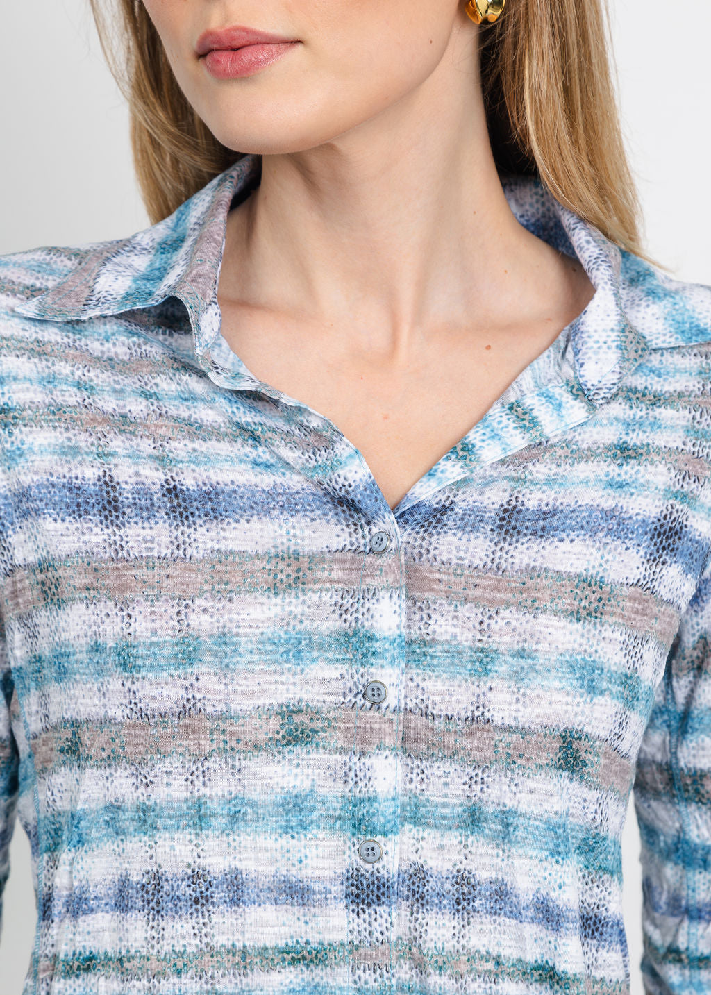 David Cline Rumi Long Sleeve Shirt in Sky available at Barbara Katz