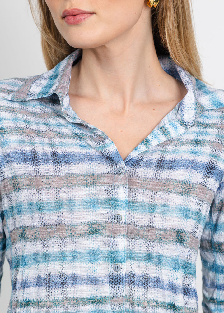 David Cline Rumi Long Sleeve Shirt in Sky available at Barbara Katz