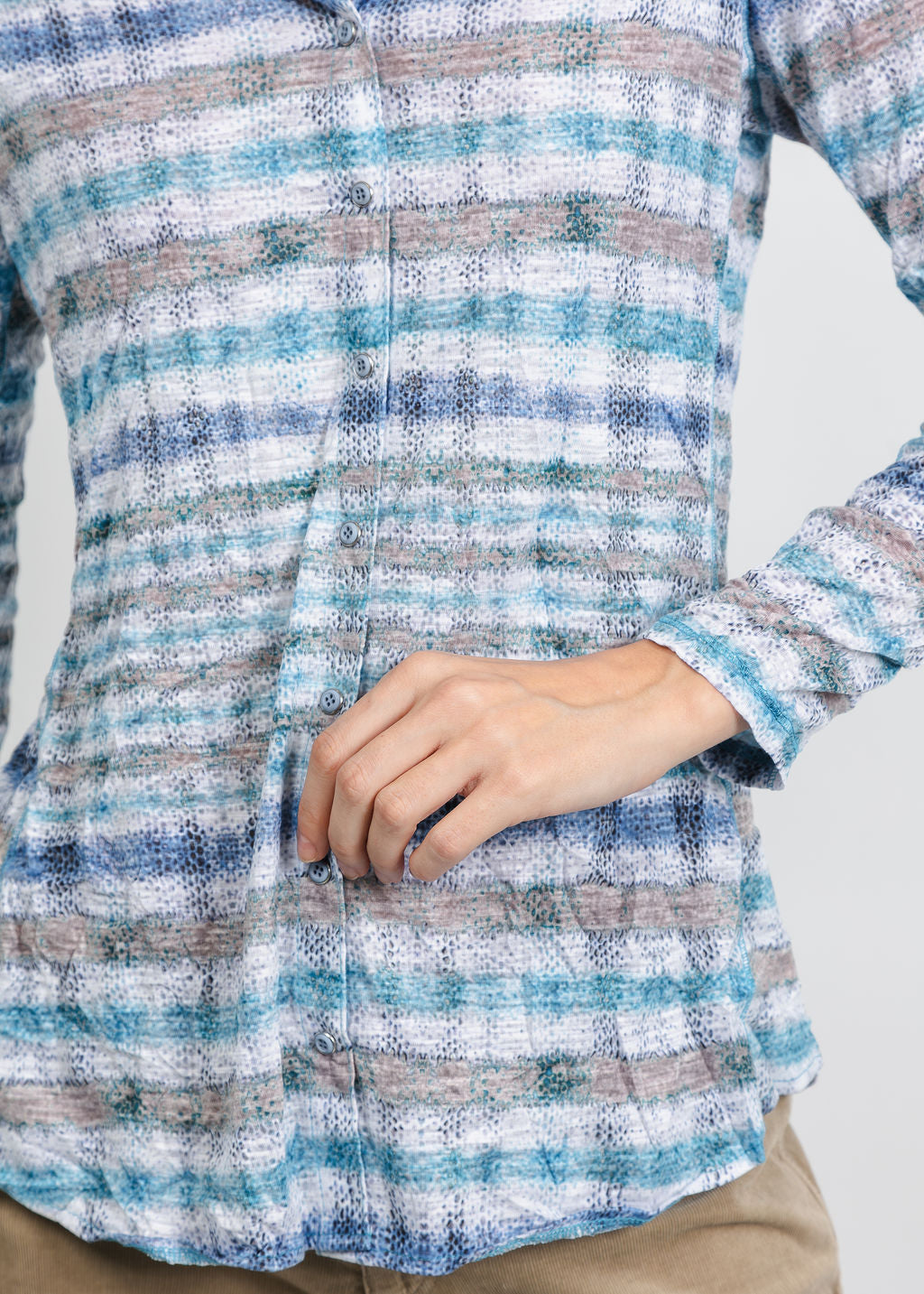 David Cline Rumi Long Sleeve Shirt in Sky available at Barbara Katz