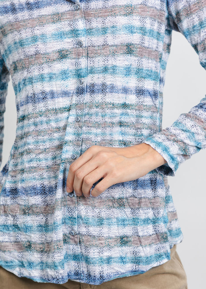 David Cline Rumi Long Sleeve Shirt in Sky available at Barbara Katz
