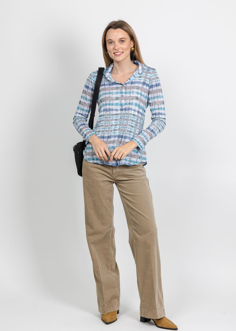 David Cline Rumi Long Sleeve Shirt in Sky available at Barbara Katz
