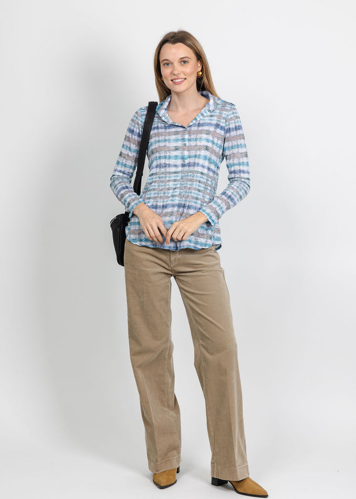 David Cline Rumi Long Sleeve Shirt in Sky available at Barbara Katz