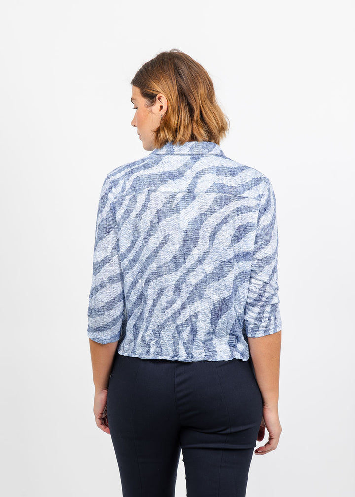 David Cline Vera Crop Shirt in Cadet available at Barbara Katz