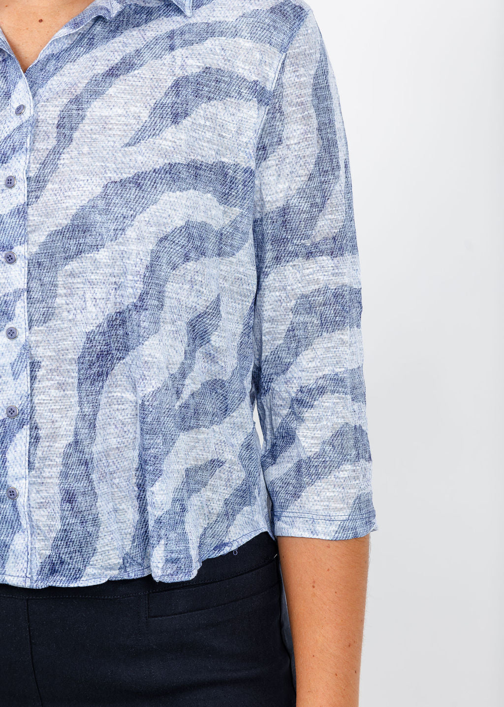 David Cline Vera Crop Shirt in Cadet available at Barbara Katz