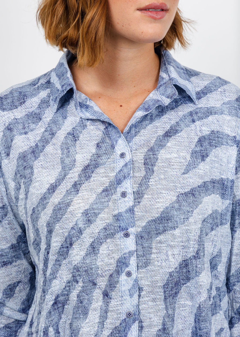 David Cline Vera Crop Shirt in Cadet available at Barbara Katz