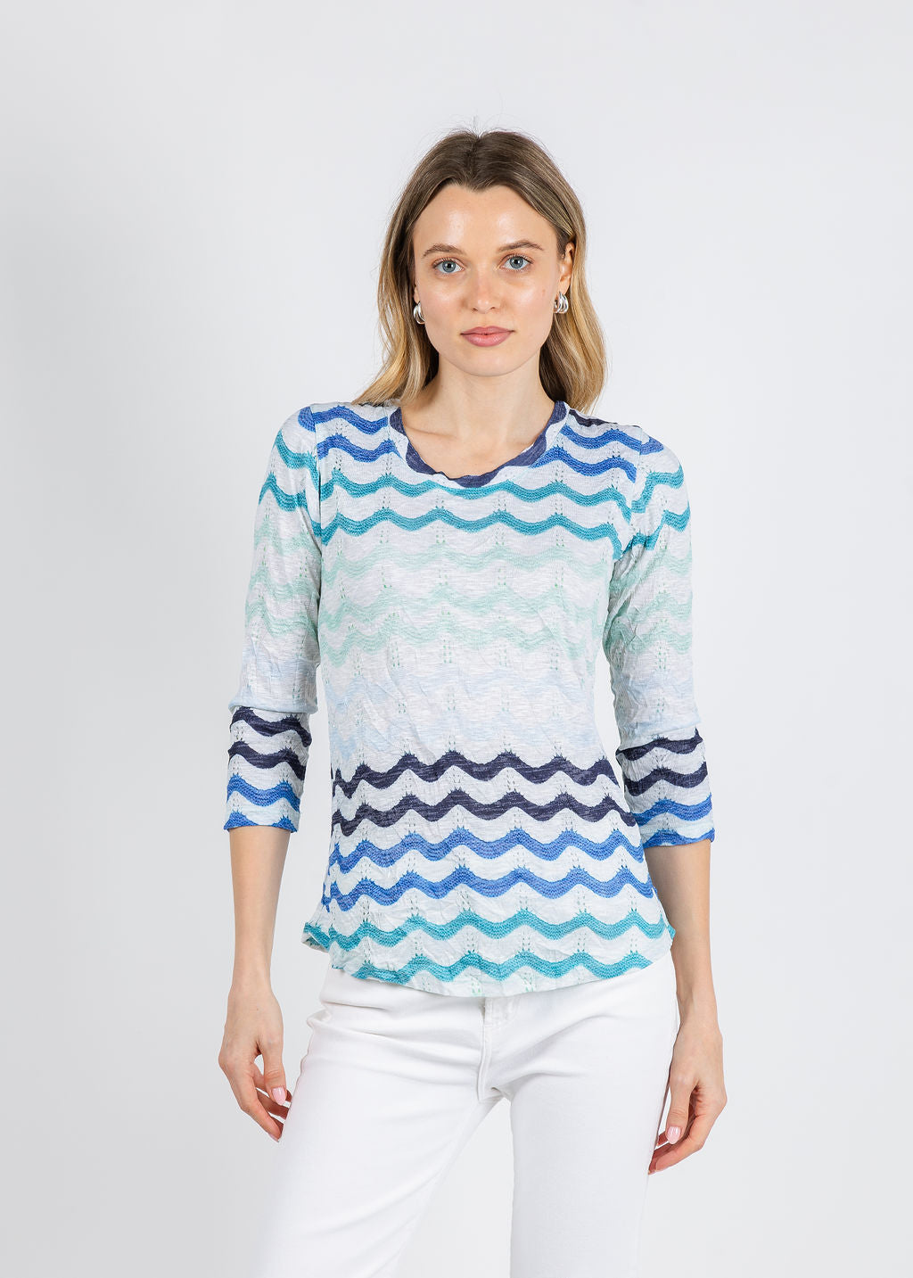 David Cline Zig Zag Crew Neck Shirt in Zig available at Barbara Katz