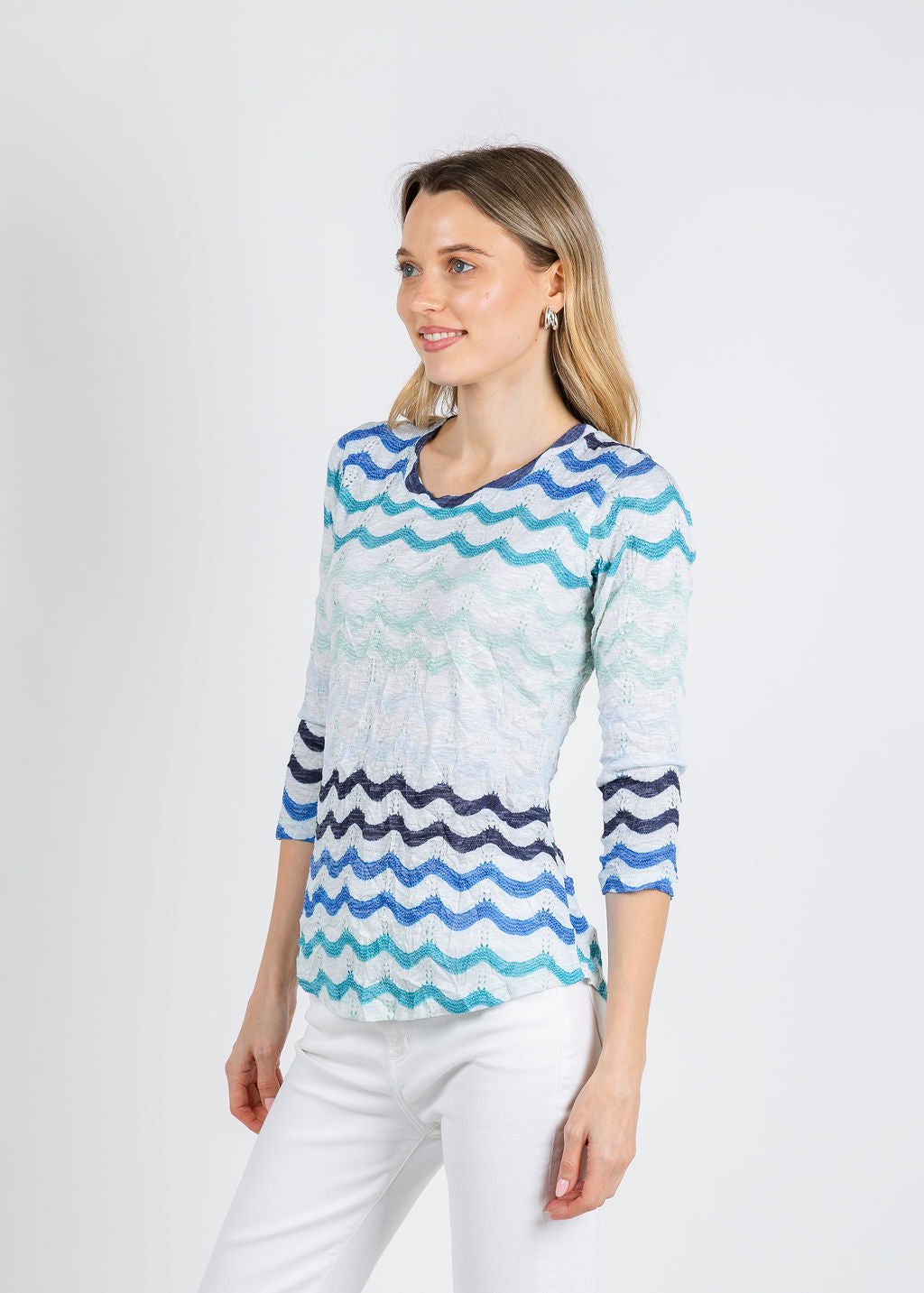David Cline Zig Zag Crew Neck Shirt in Zig available at Barbara Katz