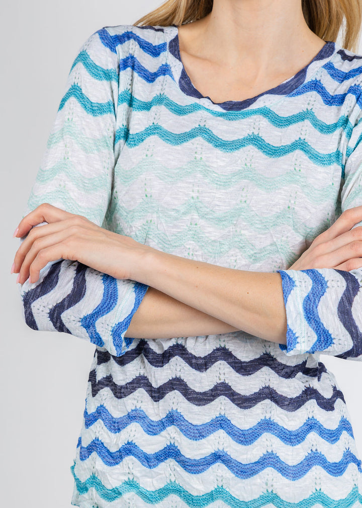 David Cline Zig Zag Crew Neck Shirt in Zig available at Barbara Katz