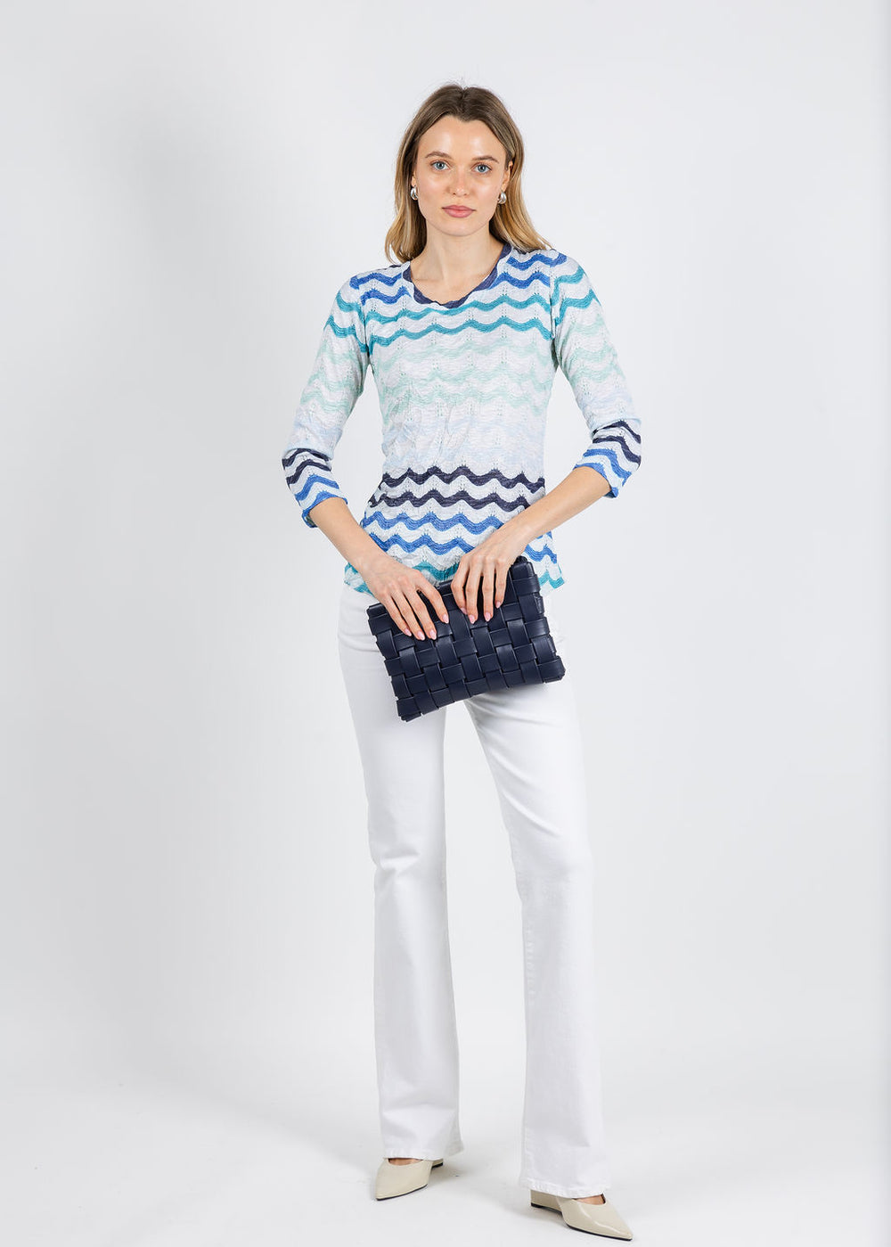 David Cline Zig Zag Crew Neck Shirt in Zig available at Barbara Katz