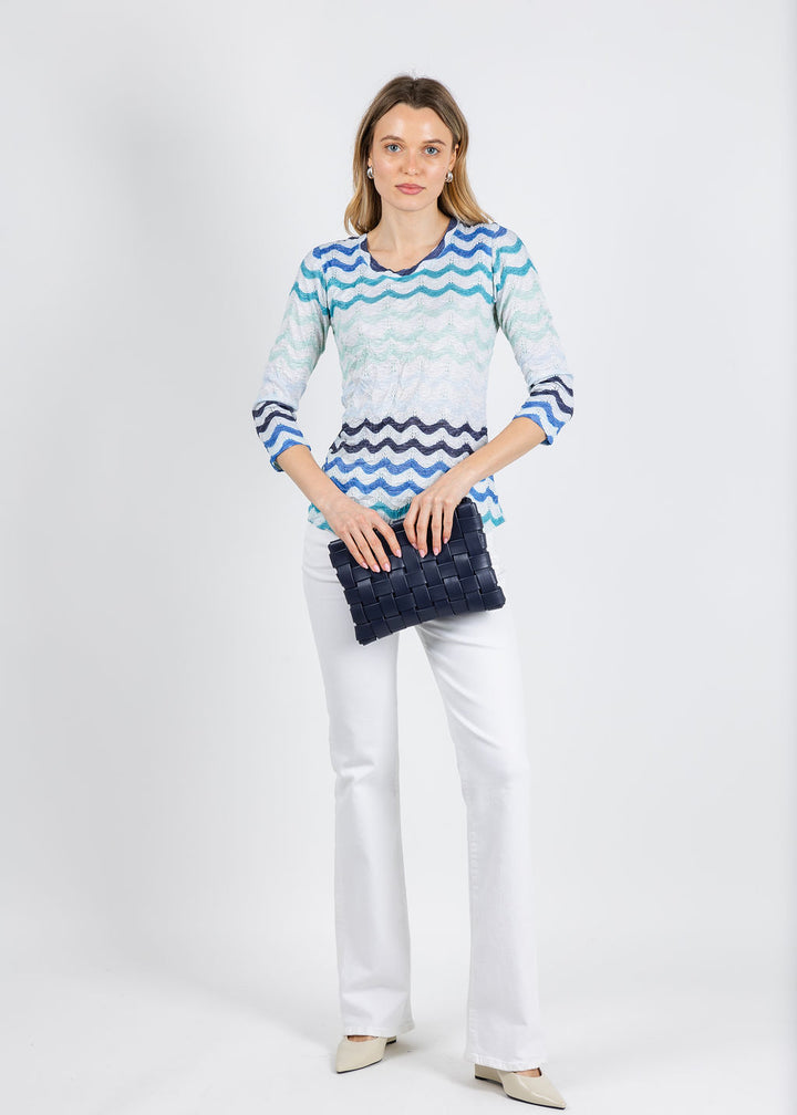 David Cline Zig Zag Crew Neck Shirt in Zig available at Barbara Katz