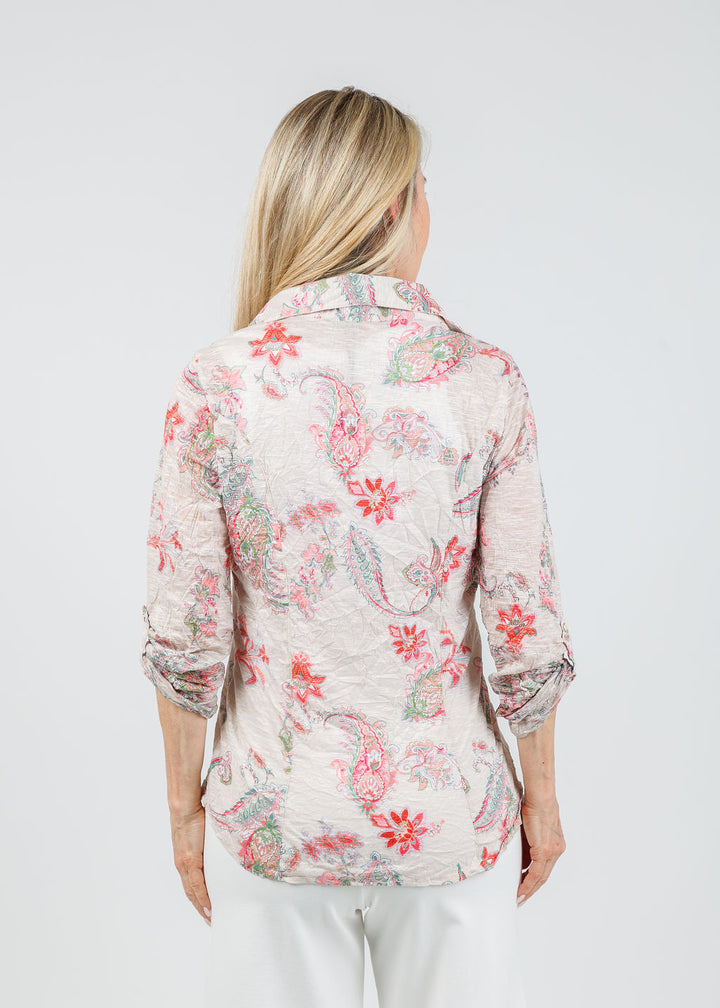 David Cline Freida Roll-Up Sleeve Shirt in Bone available at Barbara Katz