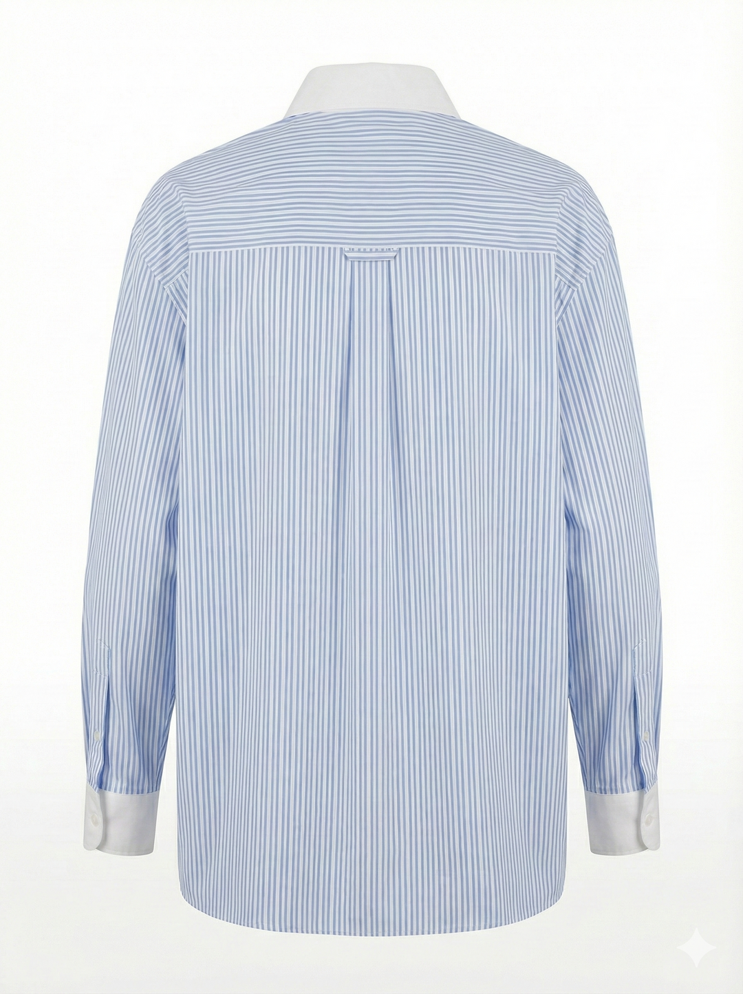 Adroit Atelier Davina Button-Down Shirt With Contrasting Collar &amp; Cuffs in Blue Stripe available at Barbara Katz
