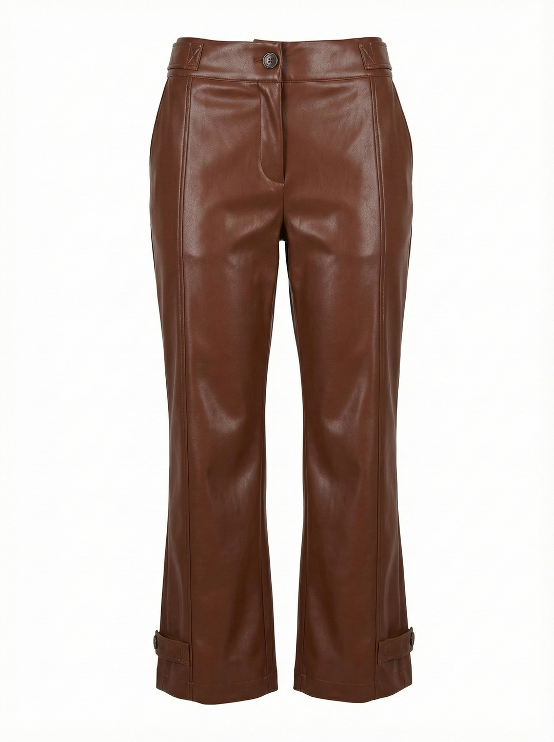 Adroit Atelier Dawson Mid-Rise Vegan Leather Pant in Chestnut available at Barbara Katz