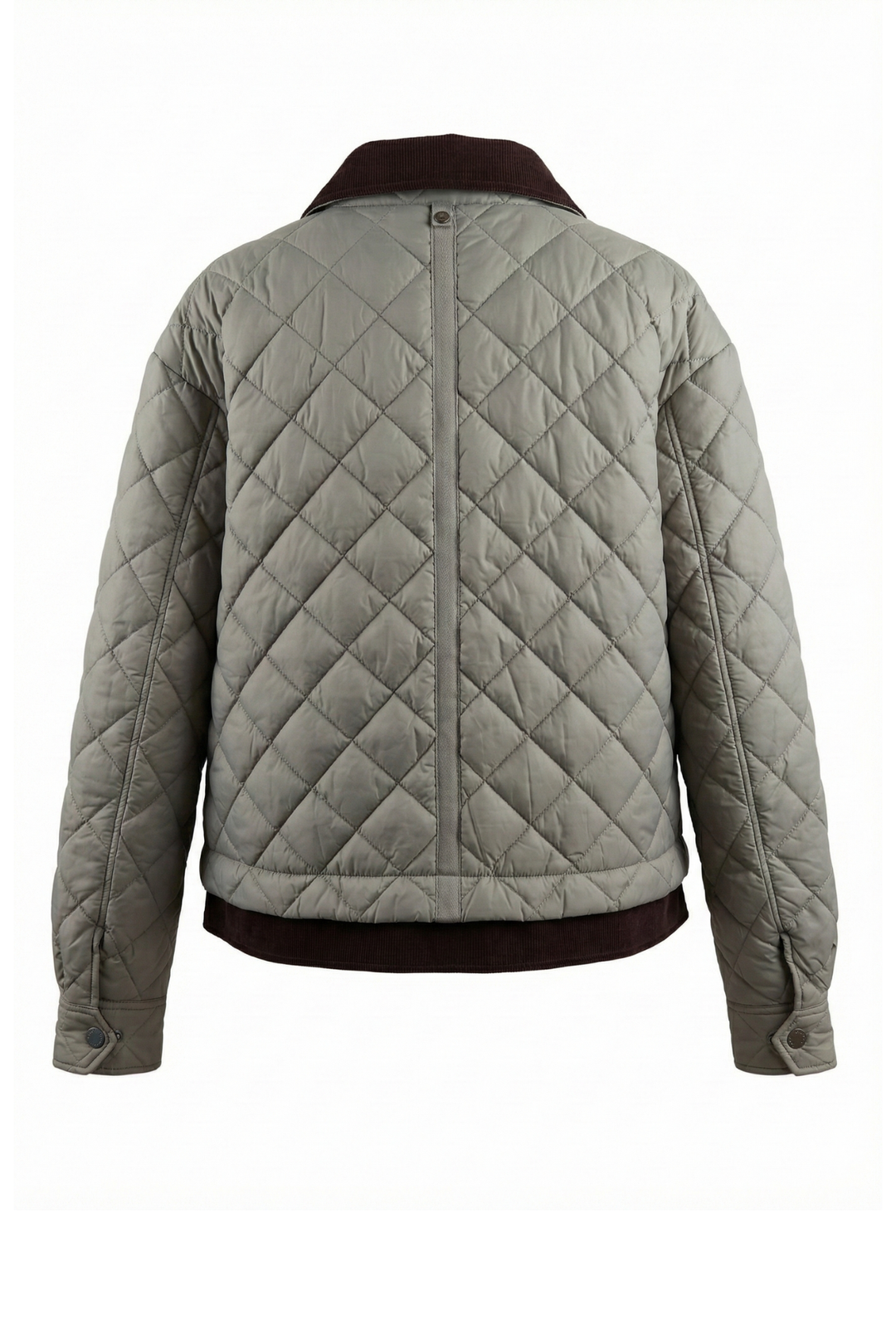 Adroit Atelier Delaney Diamond-Quilted Jacket With Corduroy Details in Celadon available at Barbara Katz