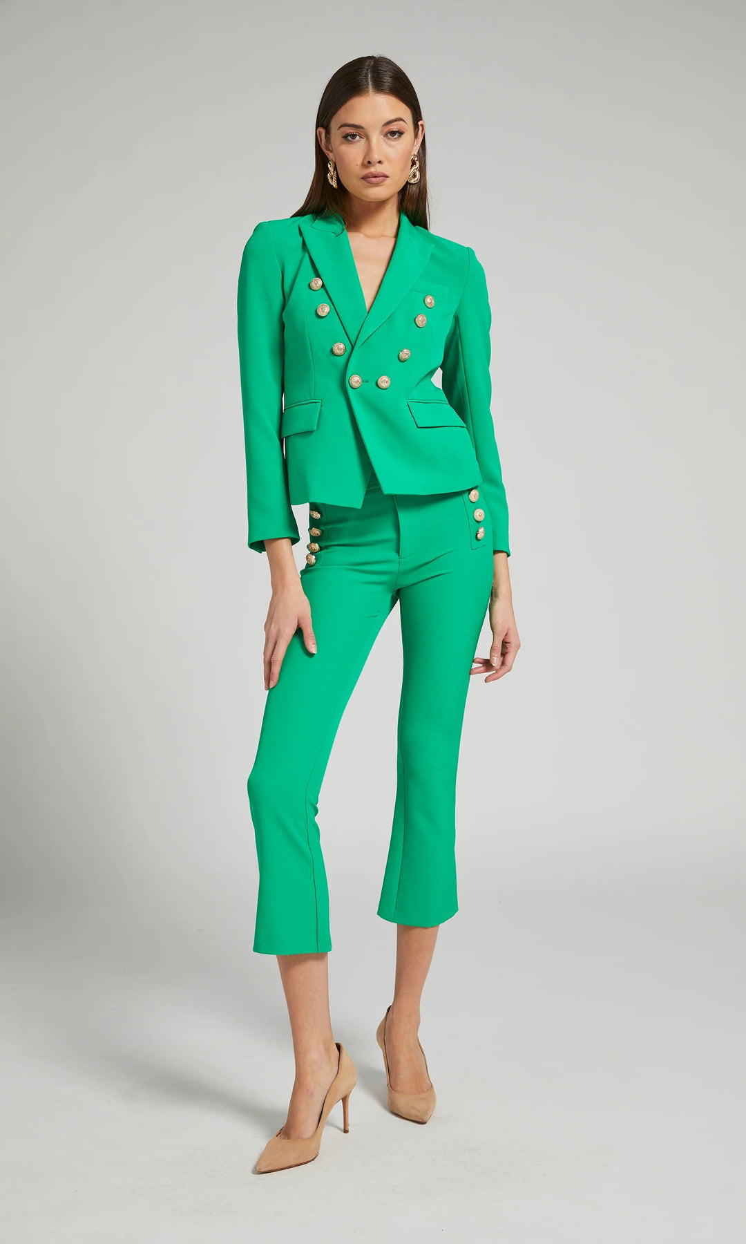 Delilah Crepe Blazer - Kelly Green