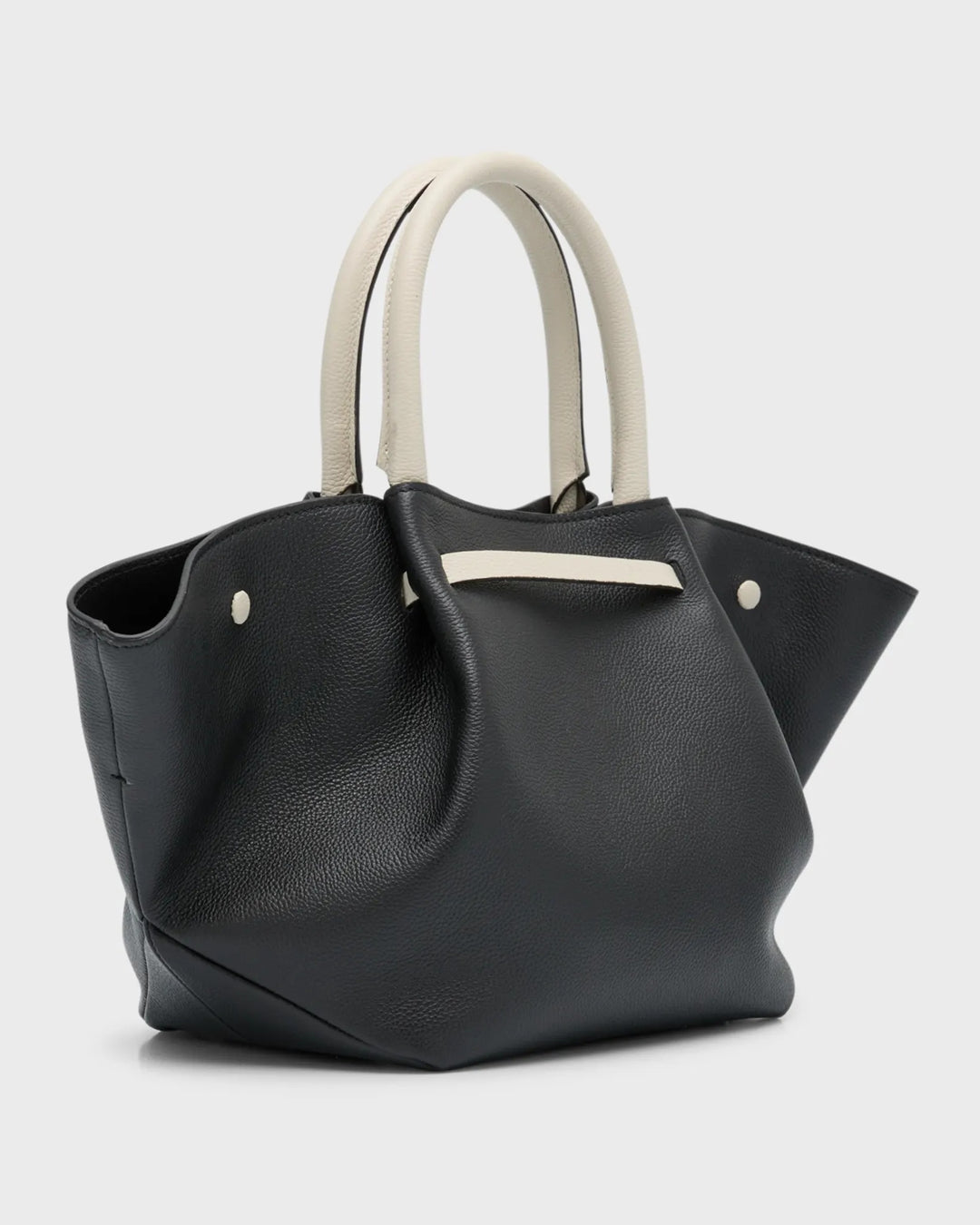 Midi New York Tote - Black/ Off White Leather