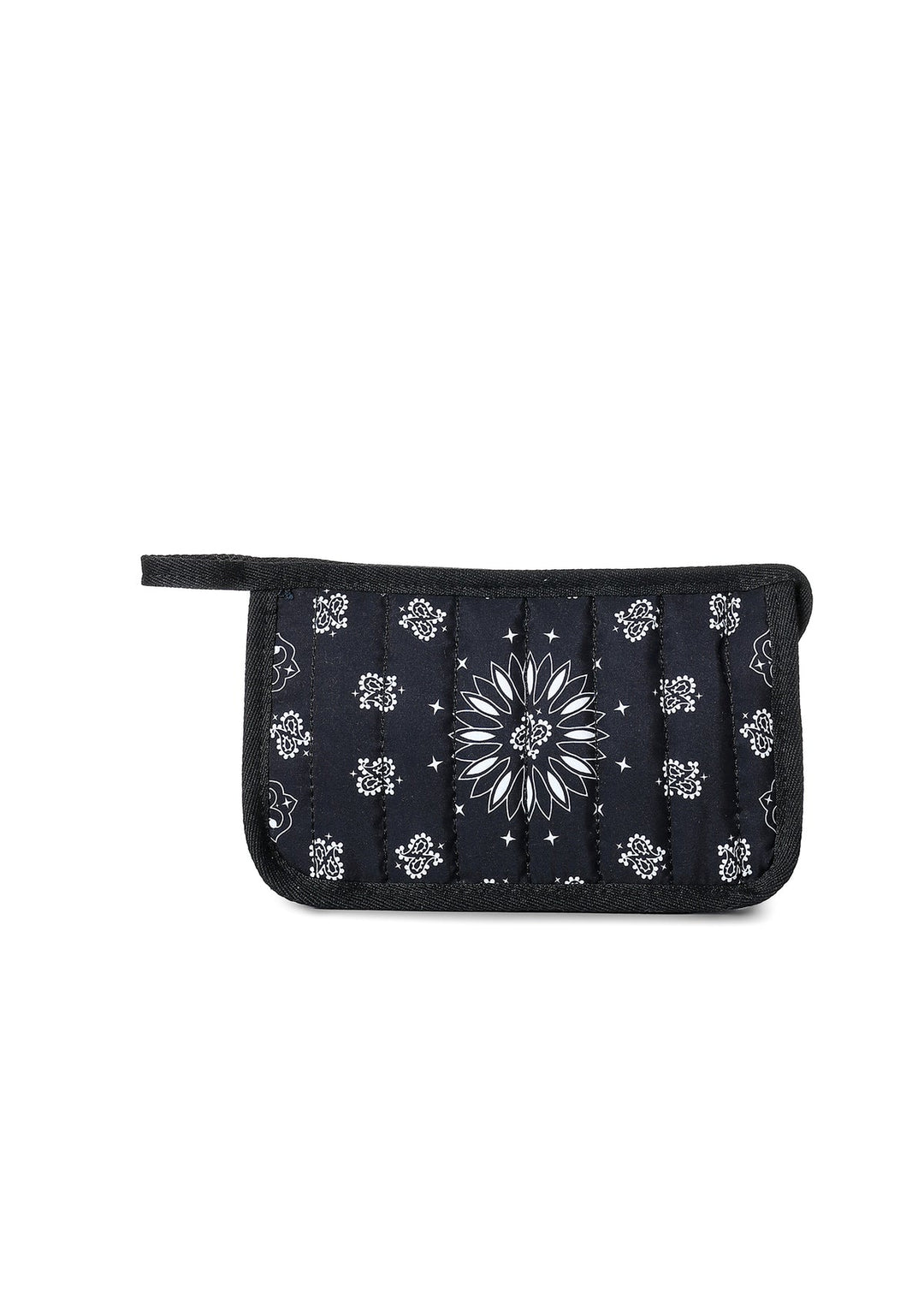 Haute Shore Demi Bandana Print Cosmetic Pouch in Black available at Barbara Katz