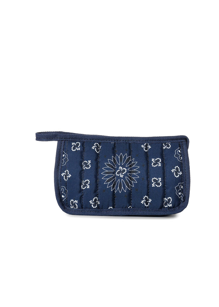 Haute Shore Demi Bandana Print Cosmetic Pouch in Navy available at Barbara Katz