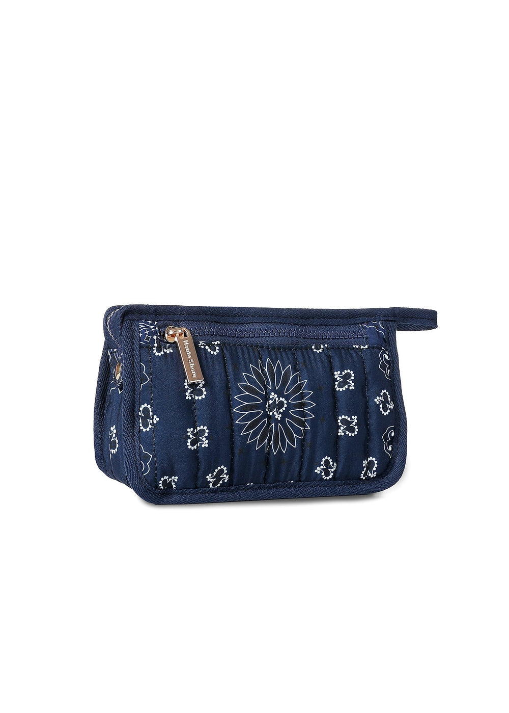 Haute Shore Demi Bandana Print Cosmetic Pouch in Navy available at Barbara Katz