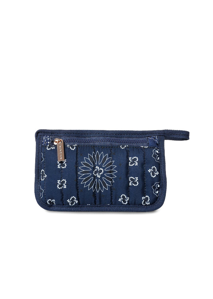 Haute Shore Demi Bandana Print Cosmetic Pouch in Navy available at Barbara Katz