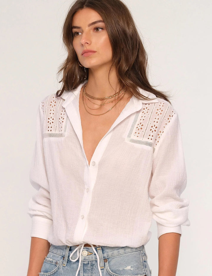 BK Dennis Shirt in Eggshell available at Barbara Katz