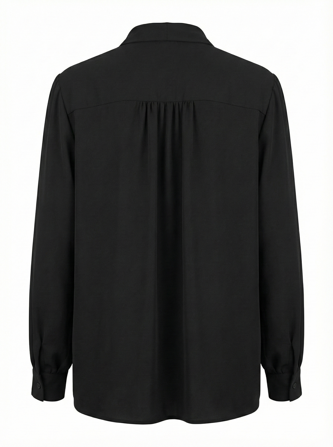 Adroit Atelier Désiré V-Neck Chiffon Blouse With Removable Lavalliere in Black available at Barbara Katz