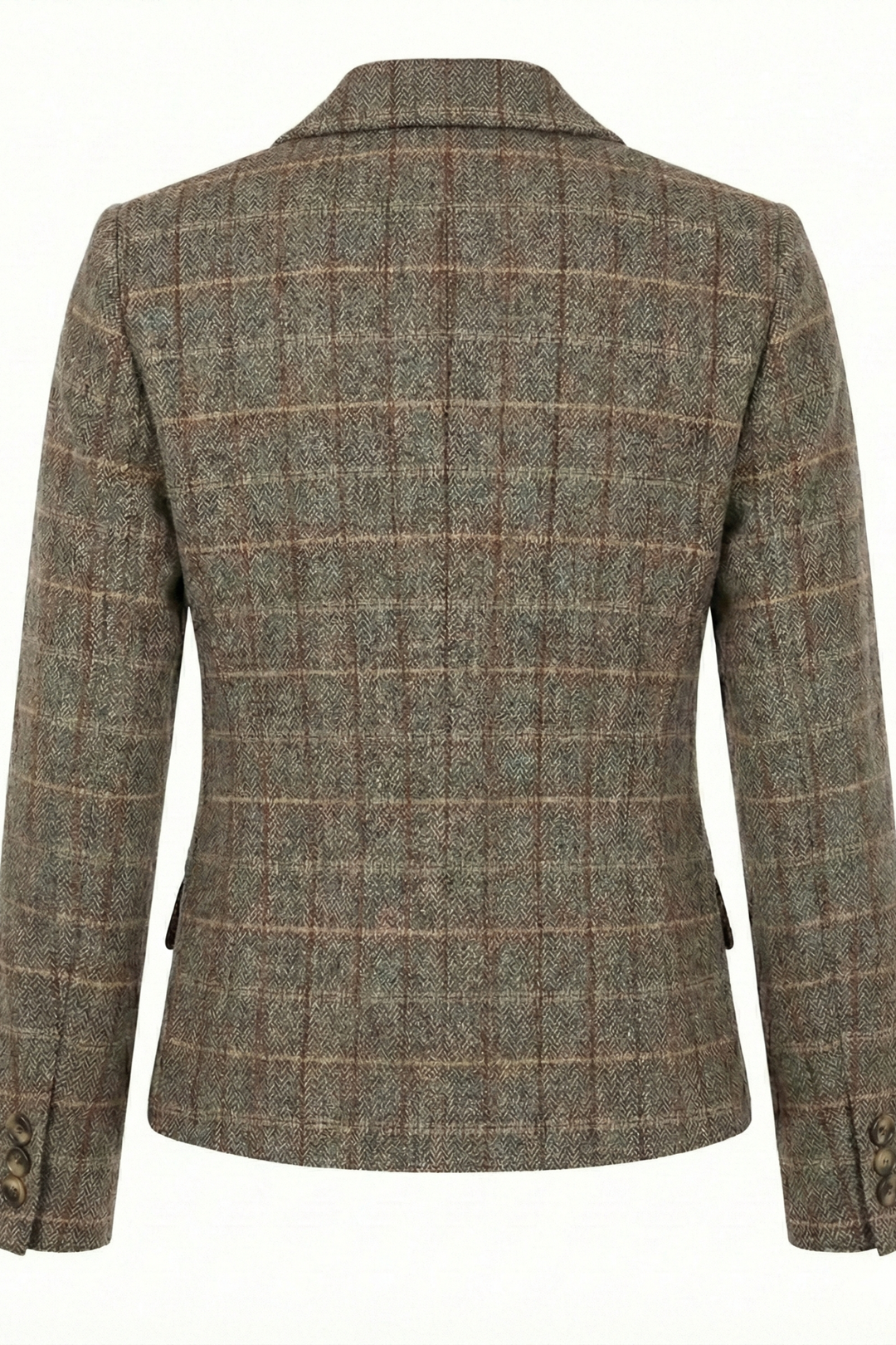 Adroit Atelier Desmond Tweed Single-Breasted Blazer With 3 Button Closure in Picante/Camel available at Barbara Katz