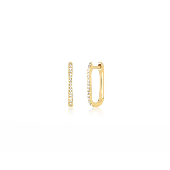 EF Collection 14K Yellow Diamond Lola Hoop Earrings