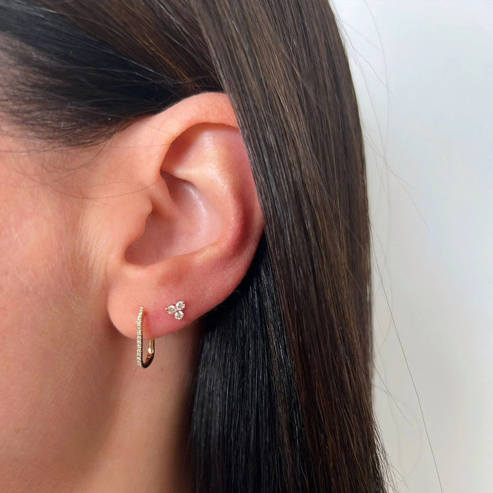EF Collection 14K Yellow Diamond Lola Hoop Earrings
