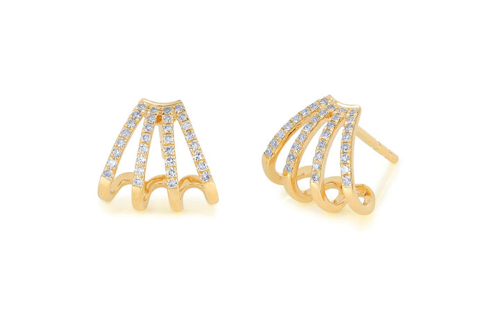 EF Collections Diamond Multi Huggie Earring