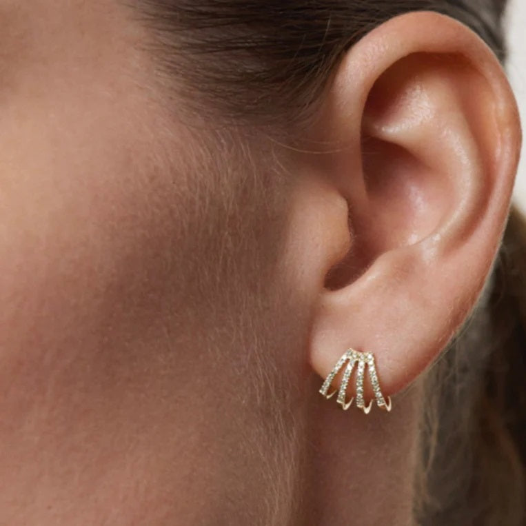 EF Collections Diamond Multi Huggie Earring